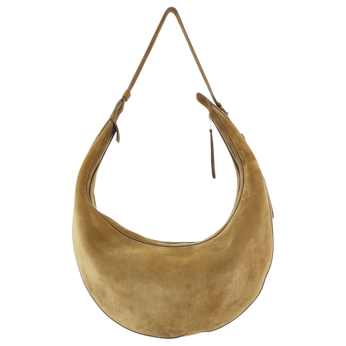 Khaite Brown Suede Leather Augustina Hobo Shoulder Bag