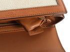 Celine Teen Triomphe Natural Toile and Tan Brown Calfskin Crossbody Bag