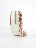 Chanel 2019 C Runway Red and White La Pausa Lifesaver Round Bag