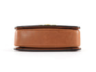 Celine Teen Triomphe Natural Toile and Tan Brown Calfskin Crossbody Bag