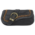 Christian Dior Black Brown Gaucho Saddle Pouch Bag