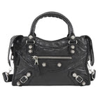 Balenciaga Black Leather Mini Motocross City Two Way Bag
