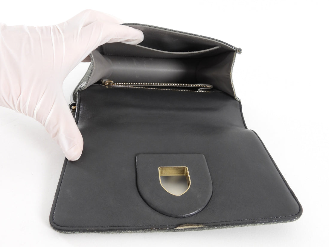 Christian Dior Slate Grey Ceramic Effect Deerskin Diorama Club