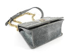 Christian Dior Slate Grey Ceramic Effect Deerskin Diorama Club Flap Chain Shoulder Bag