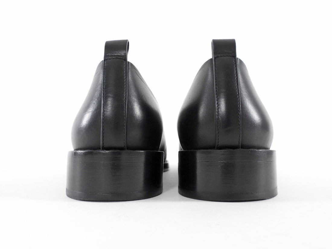 The Row Black Leather Monceau Leather Loafers - 41