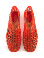 The Row Red Translucent Fishnet Jelly Vinyl Mara Flat Sandals - 37.5