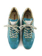 Prada Teal Patent Leather Sneaker - 37