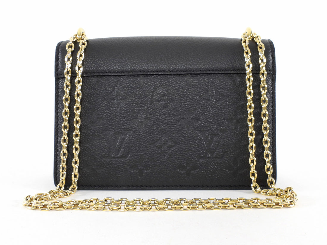 Louis Vuitton Black Empriente Leather Rosy Wallet on Chain Bag