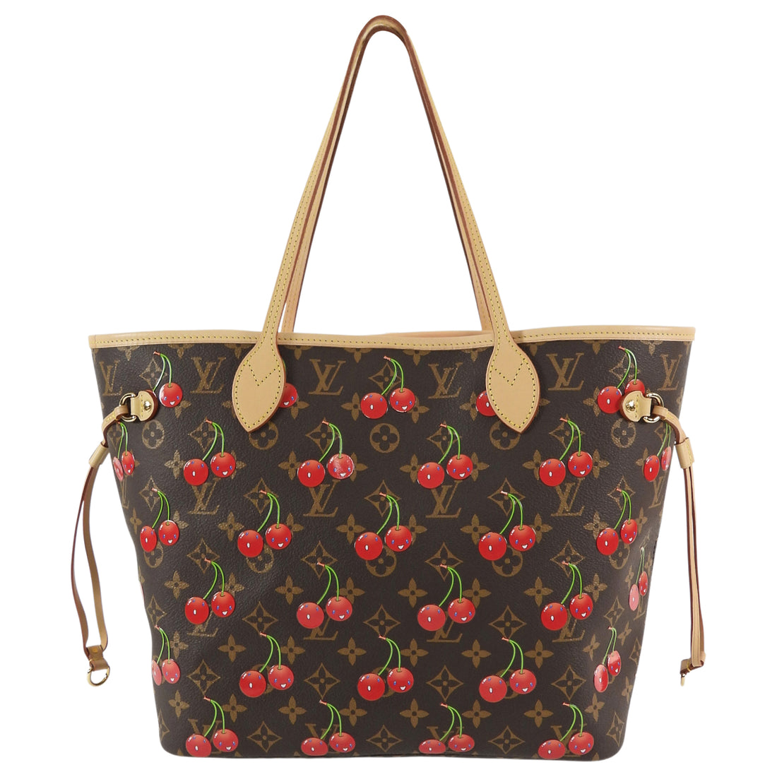 Louis Vuitton Brown Red x Takashi Murakami Cerises Monogram Neverfull MM Tote MM