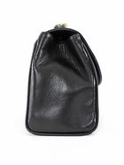 Chanel Vintage 1994 Black Leather Medium Kelly Top Handle Flap Bag