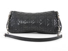 Christian Dior Vintage 2001 Perforated Cannage Leather Denim Baguette Bag