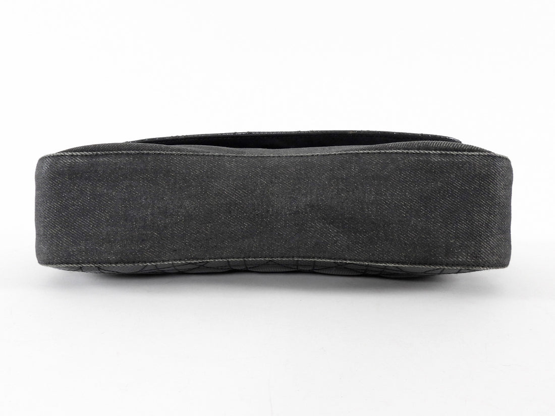 Christian Dior Vintage 2001 Perforated Cannage Leather Denim Baguette Bag