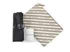 Givenchy Beige Brown Logo Stripe Bonded Canvas Medium Pouch Medium
