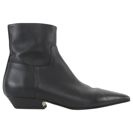Khaite Black Leather Marfa Ankle Boots - 37