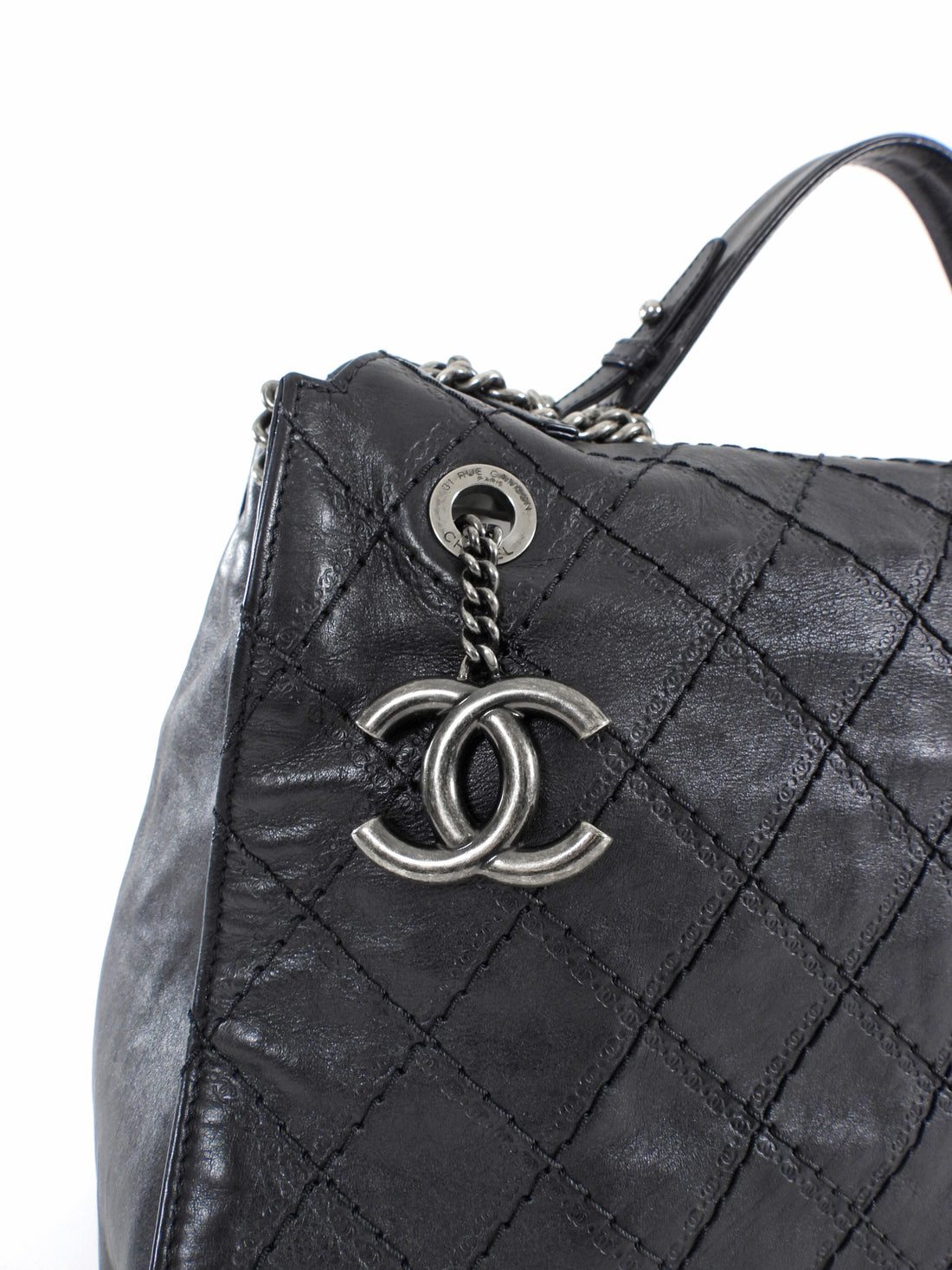Chanel Black CC Quilted Leather Crave Chain Hobo Bag