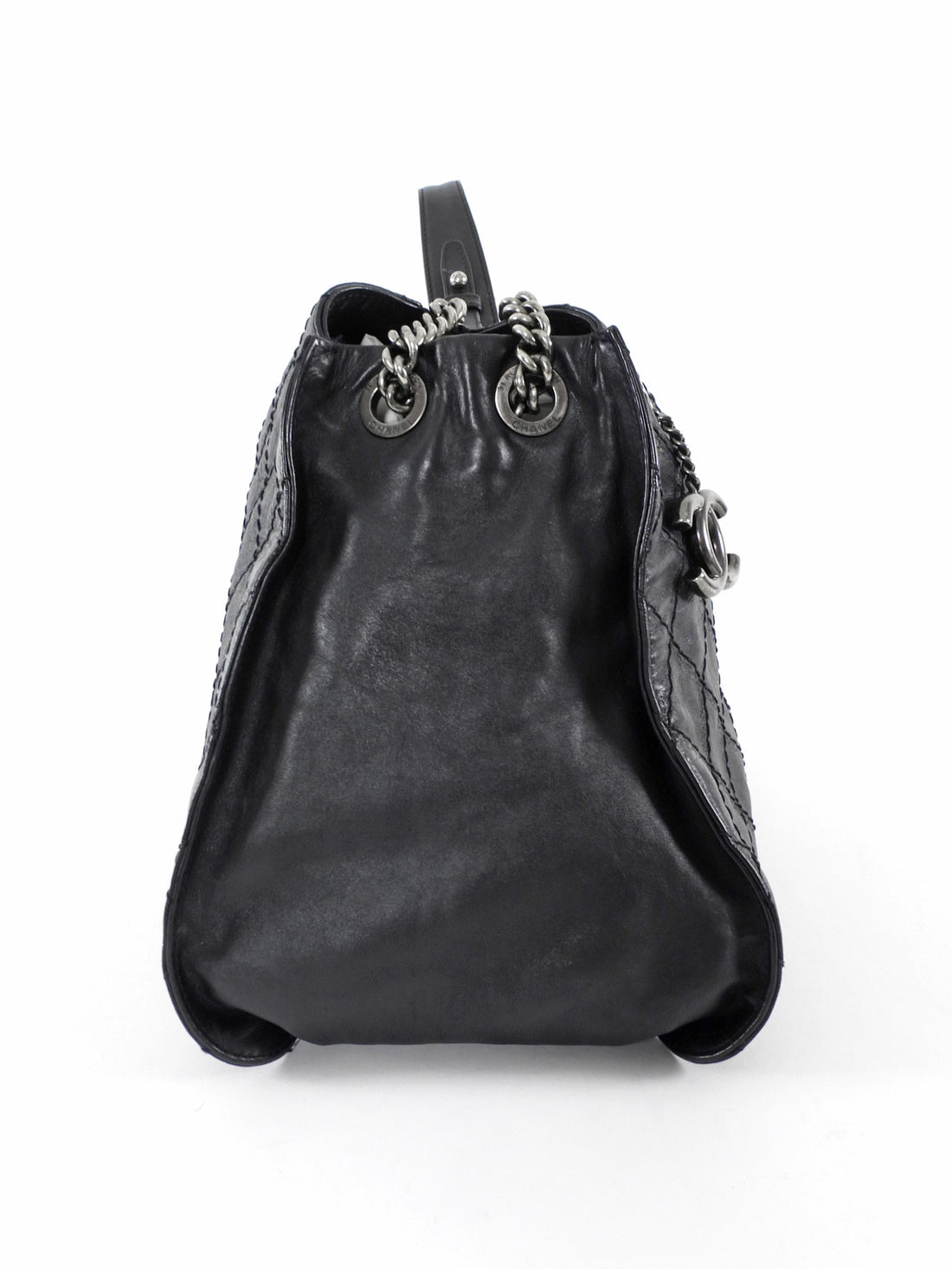 Chanel Black CC Quilted Leather Crave Chain Hobo Bag