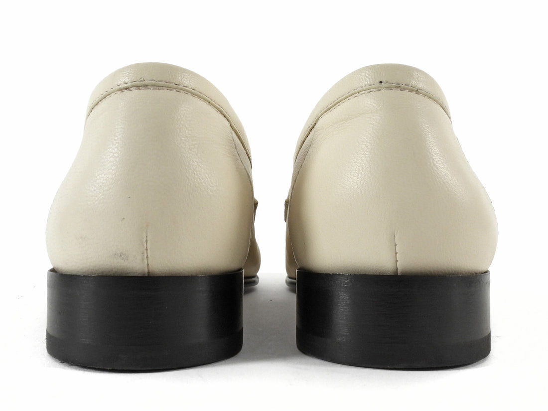 The Row Ivory Soft Leather Loafers - 36.5
