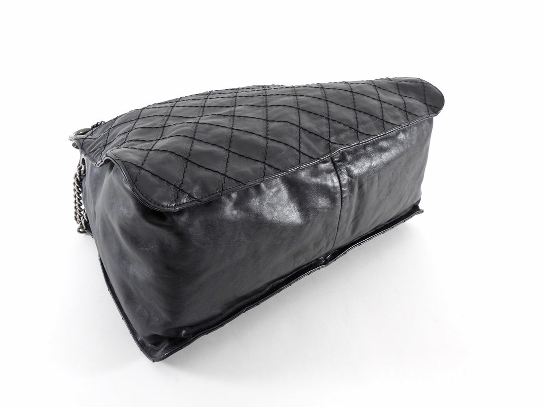 Chanel Black CC Quilted Leather Crave Chain Hobo Bag