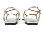 Nomasei Silver Metallic Crinkled Lambskin Nottibianche Flat Thong Sandals - 37