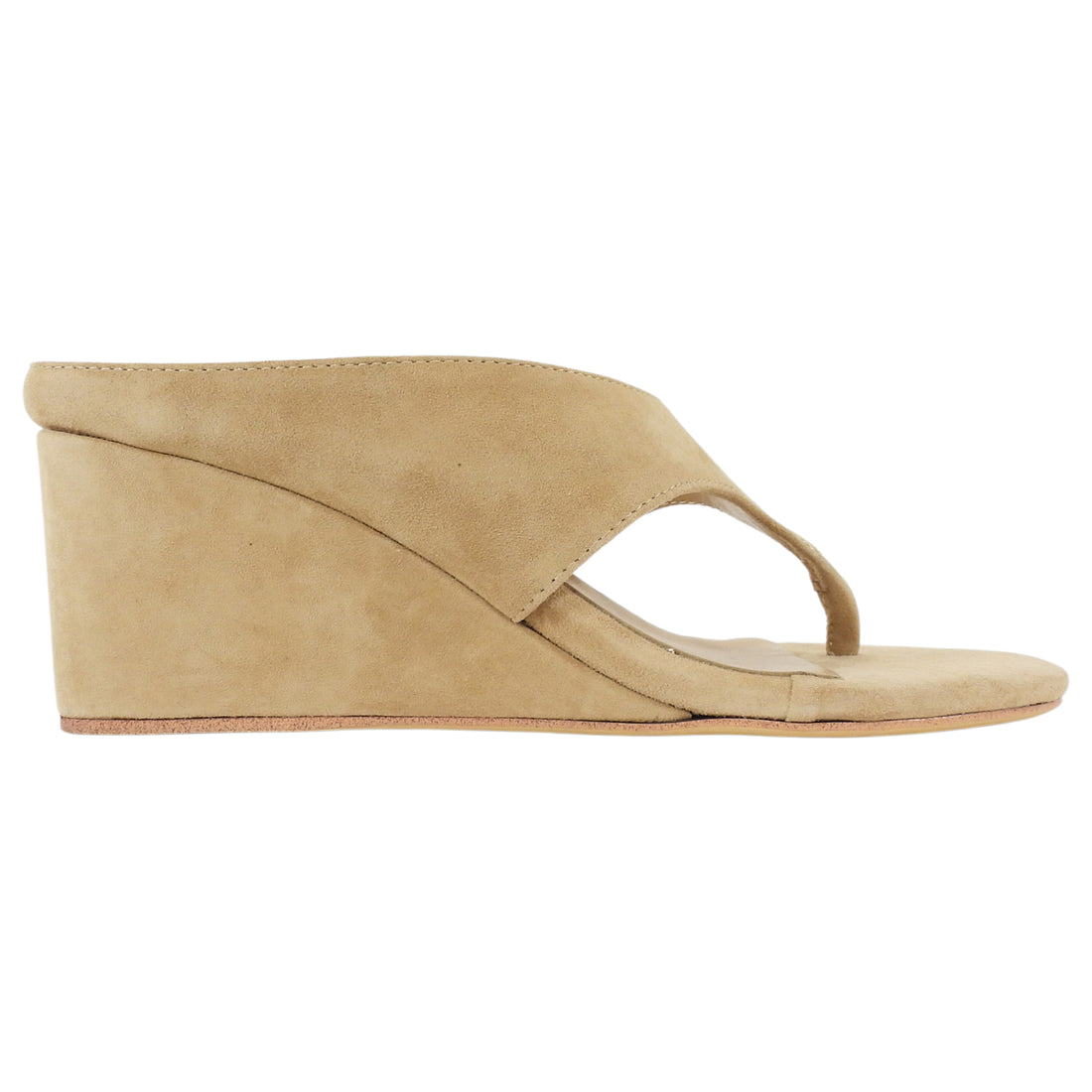Tony Bianco Tan Wheat Suede Leather Swift Wedge Mule Thong Sandals - 6.5