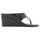 Tony Bianco Black Vintage Leather Swift Wedge Mule Thong Sandals - 6.5