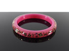 Louis Vuitton Pink Resin Crystal Logo Bangle Bracelet
