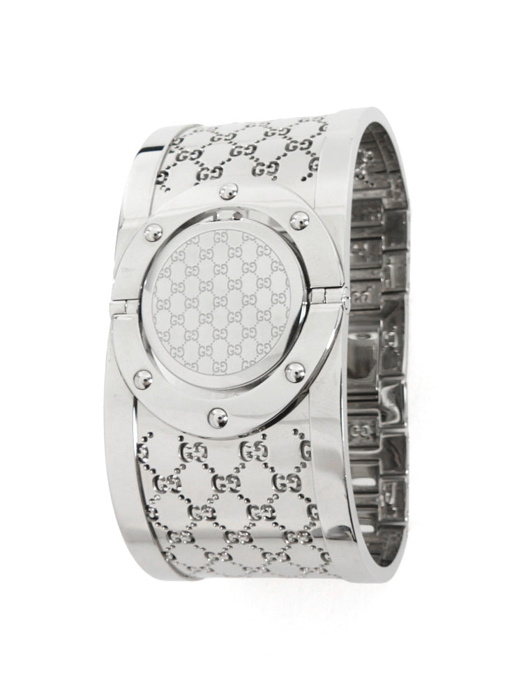 Gucci Silver Tone Stainless Steel Twirl Watch Bracelet