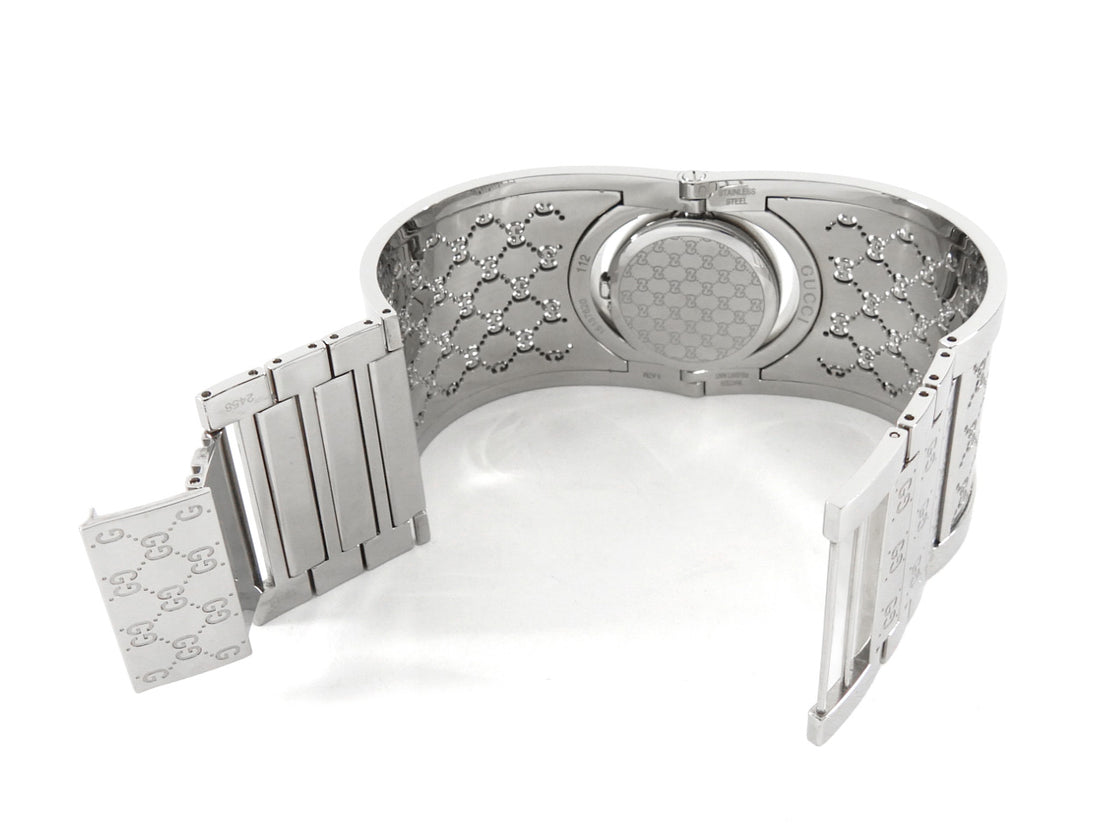 Gucci Silver Tone Stainless Steel Twirl Watch Bracelet
