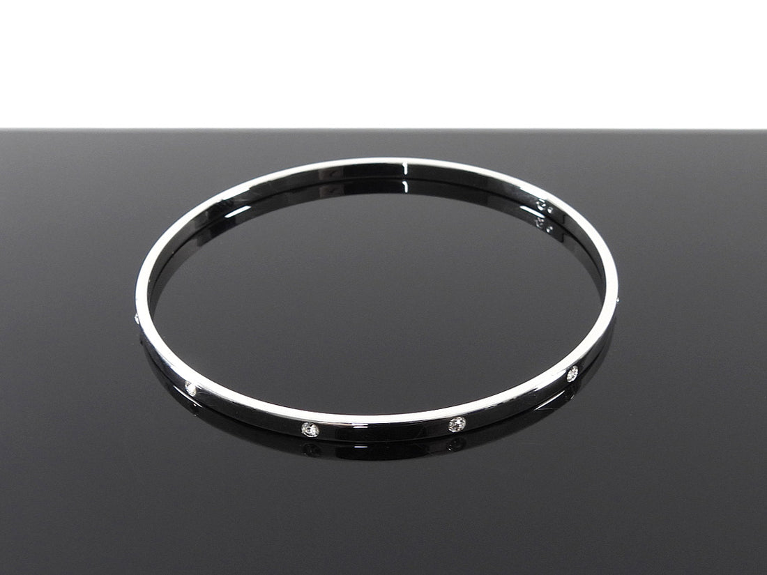 Swarovski Silvertone Crystal Slim Bangle Bracelet