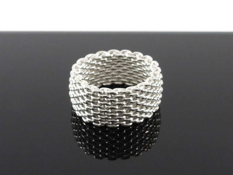 Tiffany & Co. Sterling Silver Mesh Somerset Ring - 6.5