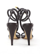Bottega Veneta Fondant Brown Lambskin Leather Spiral High Heel Sandals  - 40.5