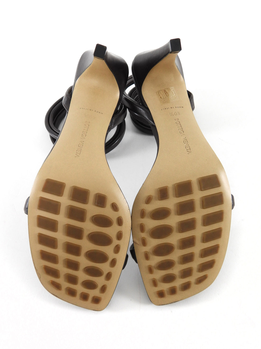 Bottega Veneta Fondant Brown Lambskin Leather Spiral High Heel Sandals  - 40.5