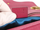 Gucci Pink Chevron Quilted Velvet Small Marmont Chain Flap Bag