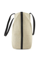 Loewe 2024 Grey Canvas and Black Leather Puzzle Fold Tote Bag