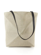 Loewe 2024 Grey Canvas and Black Leather Puzzle Fold Tote Bag