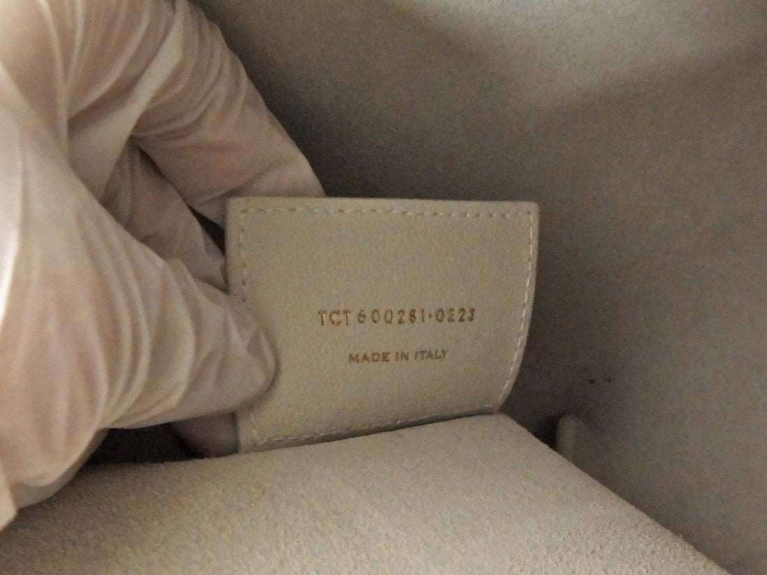 Saint Laurent Ecru Leather YSL East/West Shopping Tote