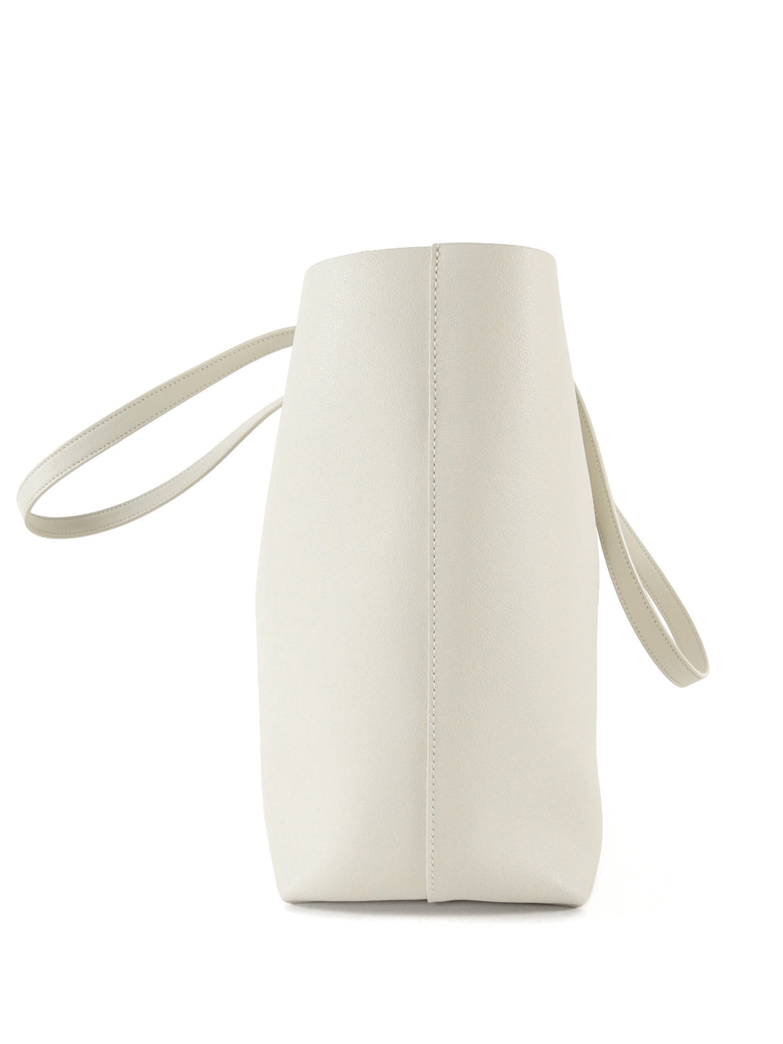 Saint Laurent Ecru Leather YSL East/West Shopping Tote