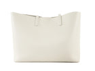 Saint Laurent Ecru Leather YSL East/West Shopping Tote
