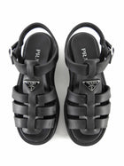 Prada Black Leather Fisherman Platform Sandals - 6/7