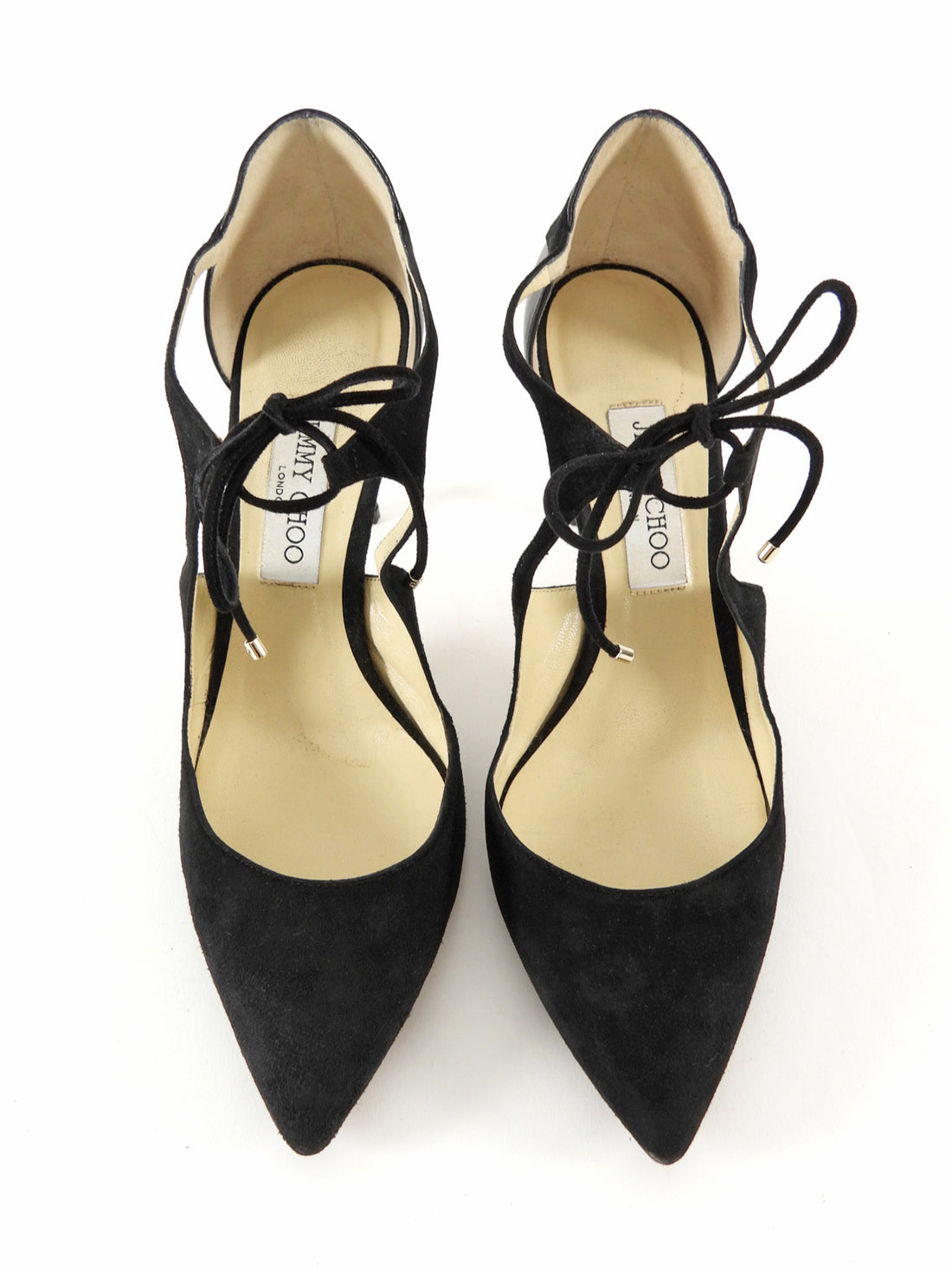 Jimmy Choo Black Suede and Leather Vanessa 85 Pump - 40