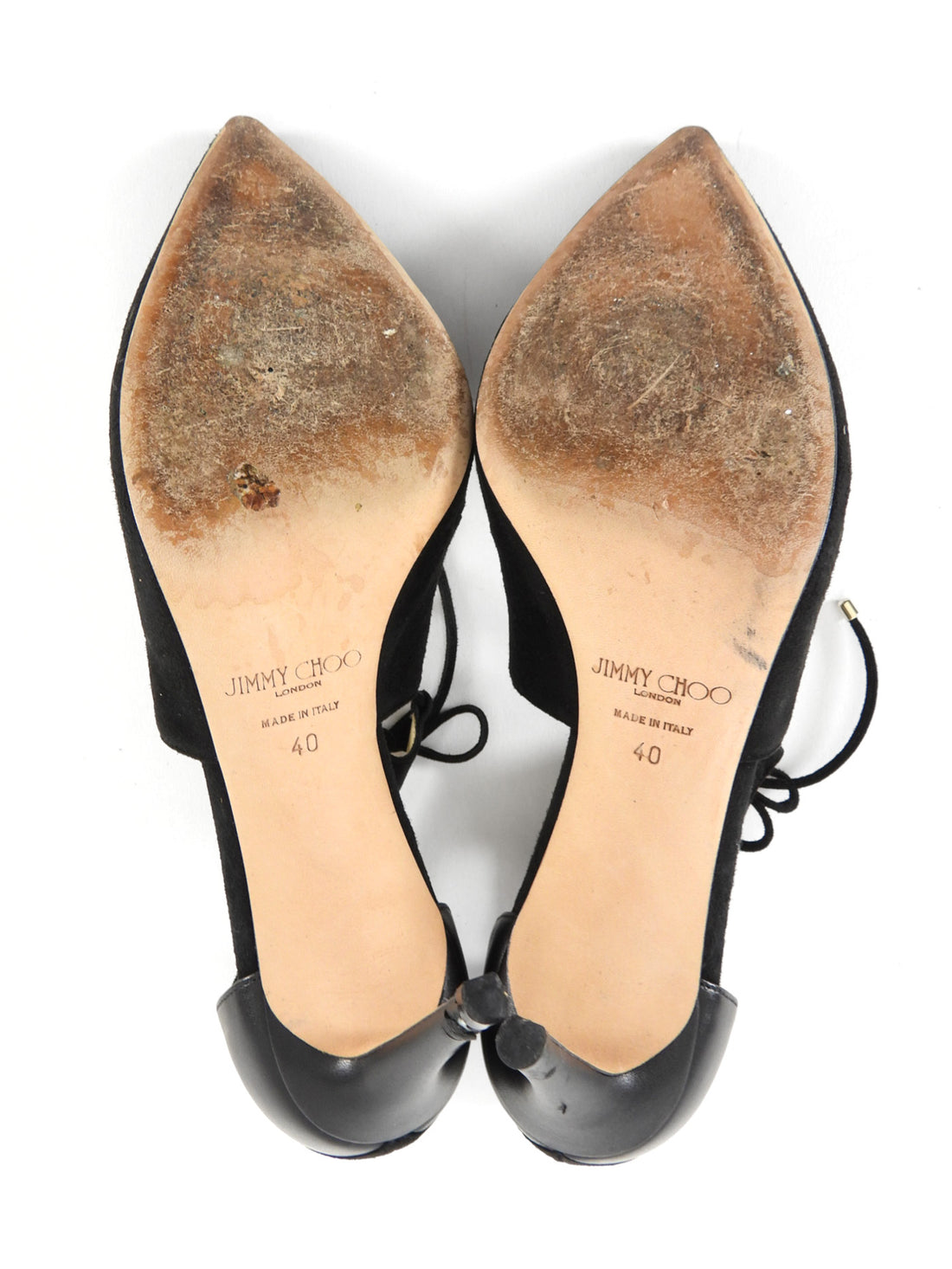Jimmy Choo Black Suede and Leather Vanessa 85 Pump - 40
