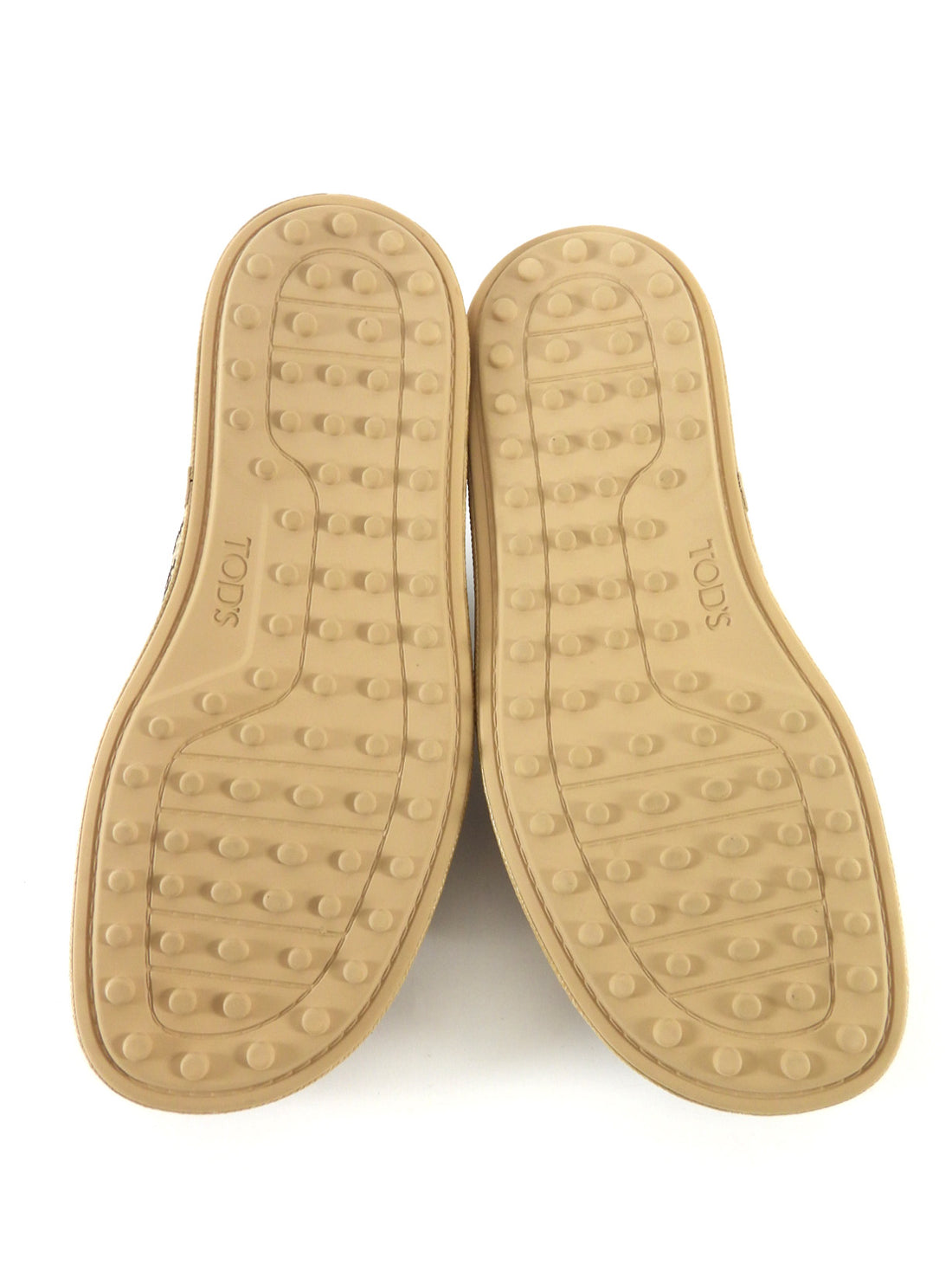 Tod's Two-Tone Beige Striped Raffia Woven Sandals - 39.5