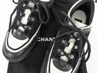 Chanel Black White 25B Suede Leather Track Sole Sneaker - 39.5