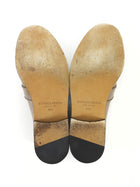 Bottega Veneta Taupe Brown Leather Gold Knot Buckle Astaire Loafer - 39.5