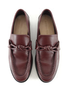 Bottega Veneta Burgundy Red Leather Knot Buckle Astaire Loafer - 39.5