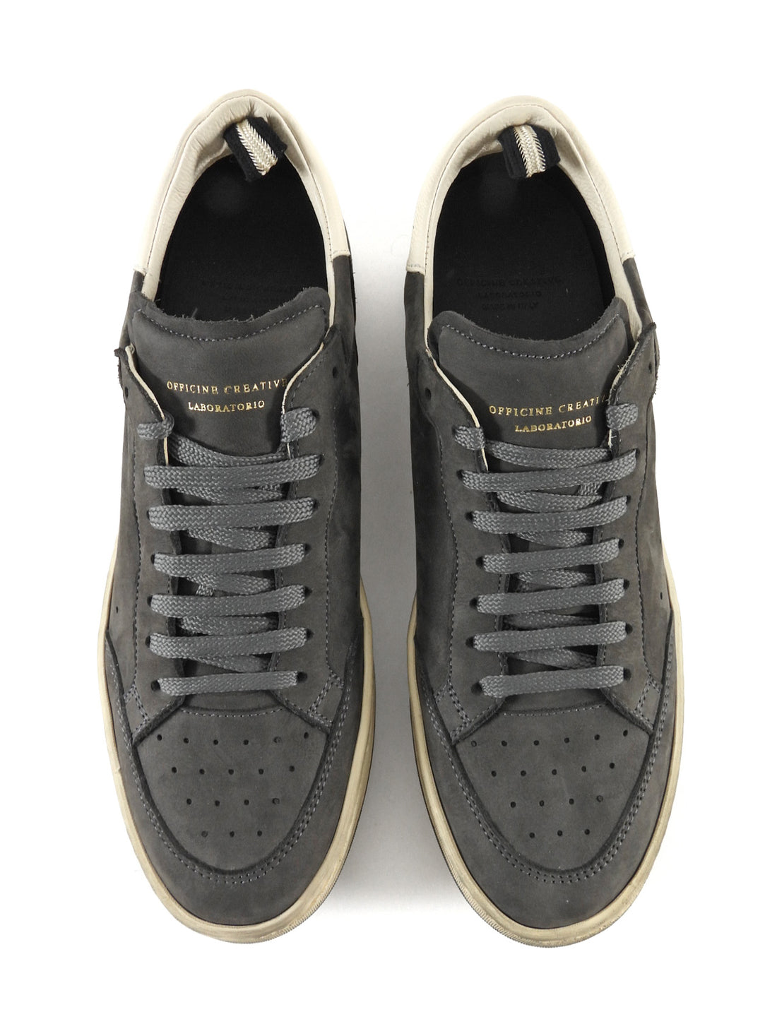 Officine Creative Grey Magic Nubuck Leather Low Sneakers - 40