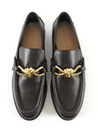 Bottega Veneta Espresso Brown Leather Gold Knot Buckle Astaire Loafer - 39.5