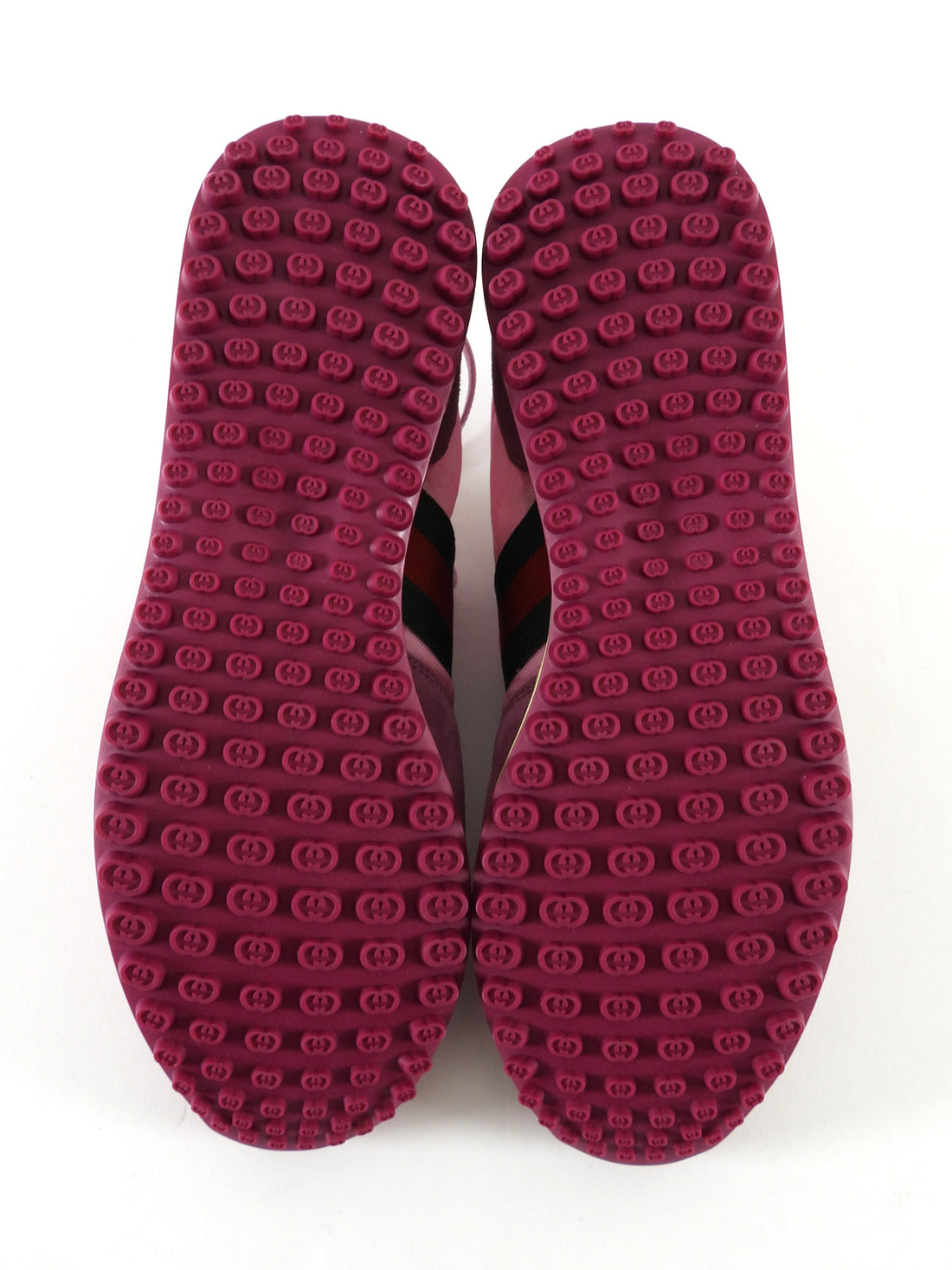 Gucci Pink Monogram Purple Suede Web Suede Ankle Strap Sneakers - 39