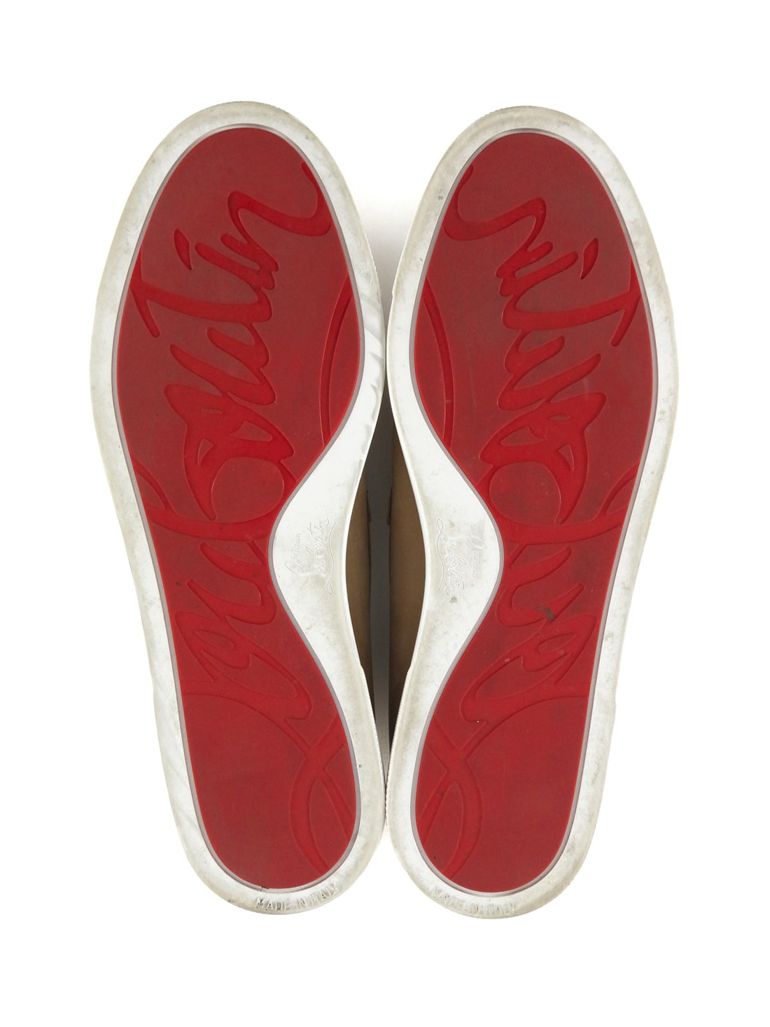 Christian Louboutin Taupe Beige Suede Chambeliboat Barbell Loafers - 40