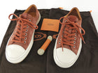Tod's Rust Nubuck Suede and White Leather Cap Toe Sneakers - 39.5
